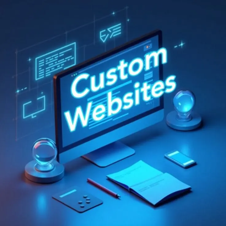 Website development workspace showing a modern business website
